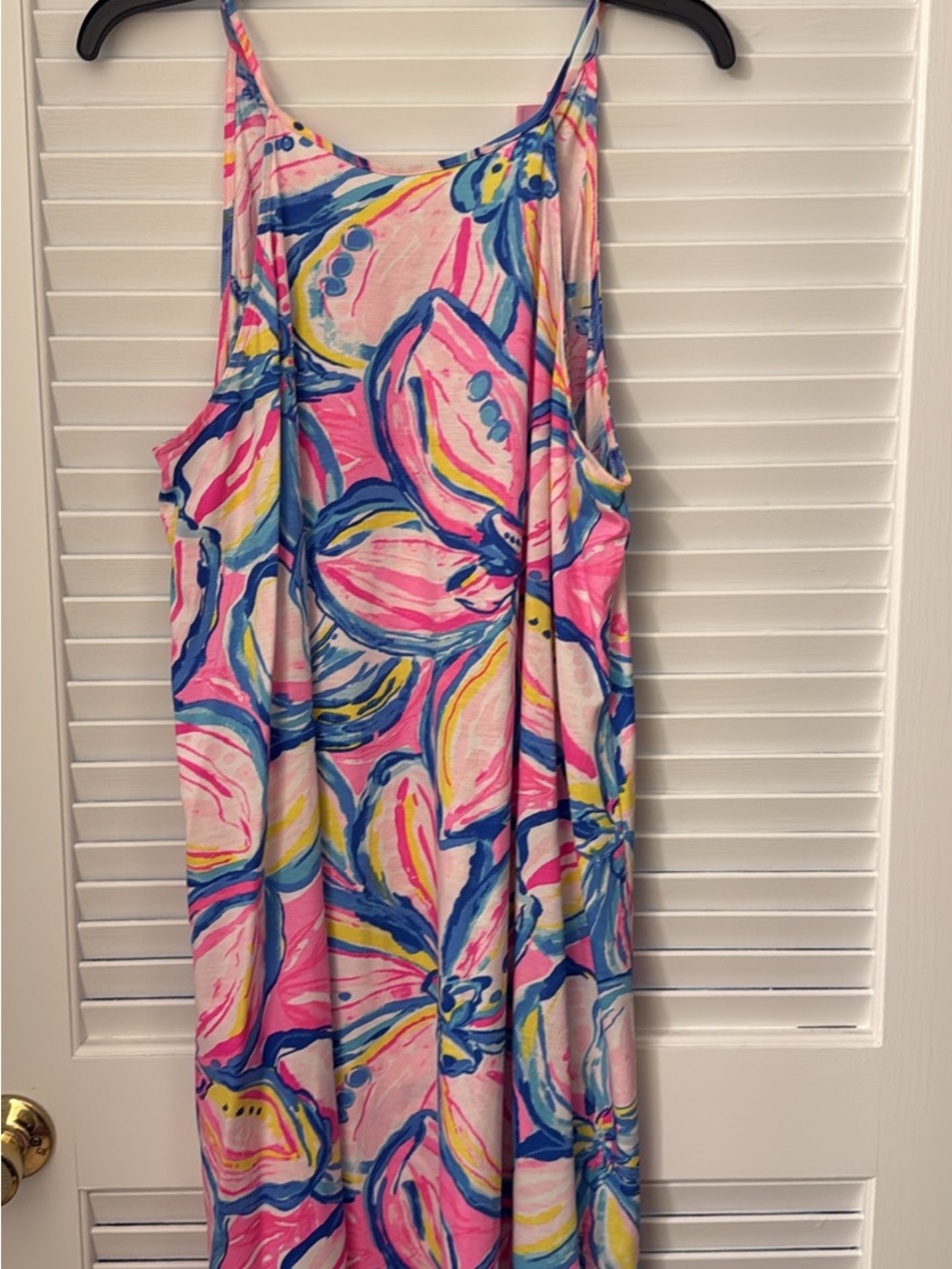 Lilly Pulitzer Pink Blue Yellow Floral Maxi Dress
